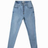 Jean Skinny stretch, tiro alto, tono celeste hielo, cierre con botones Ref: 240907