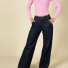 Jean Wide Leg Tiro Medio Pretina Elástica Denim Azul Índigo Ref: 240933