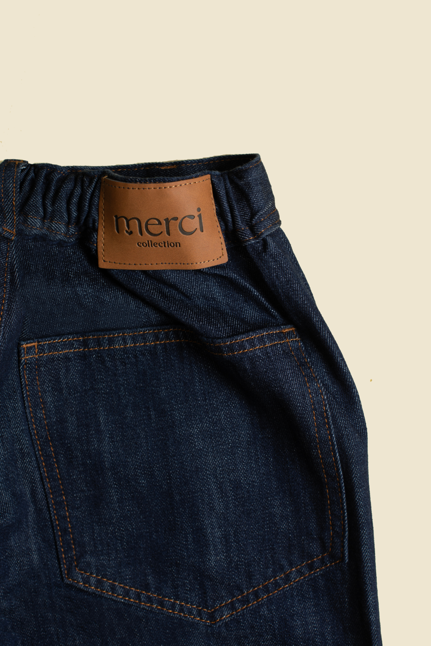 Jean Wide Leg Tiro Medio Pretina Elástica Denim Azul Índigo Ref: 240933